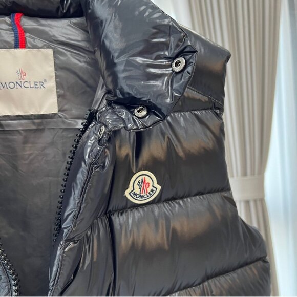 Moncler Shiny Black Puffer Vest - Picture 7 of 9